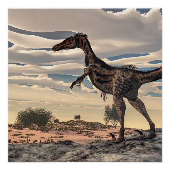 Velociraptor dinosaur - 3D rendern Poster (Vorderseite)