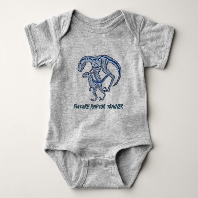 Velociraptor Dinosaur Baby Unisex Raptor Baby Strampler (Vorderseite)