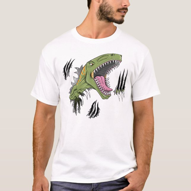 Velociraptor-Dinosaurier-T - Shirt (Vorderseite)