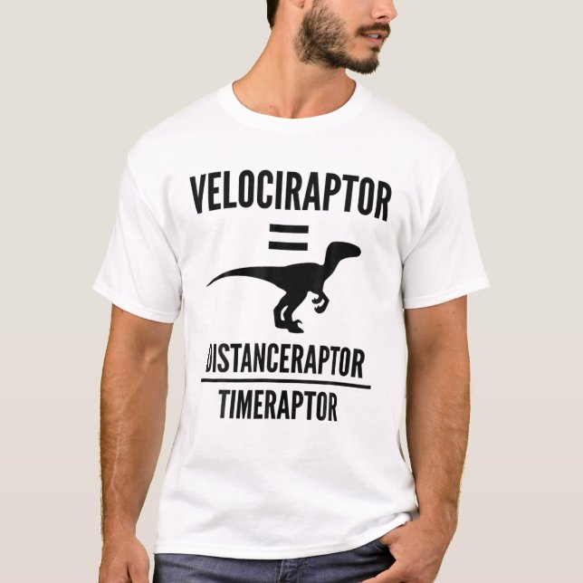 Velociraptor Distanceraptor, geteilt durch Timerap T-Shirt (Vorderseite)