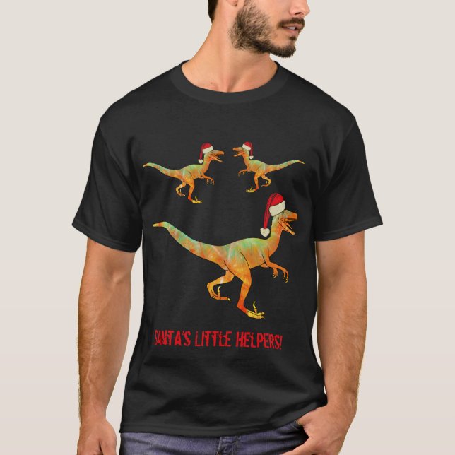 Velociraptor Funny Festive Raptor Dinosaur Slogan T-Shirt (Vorderseite)