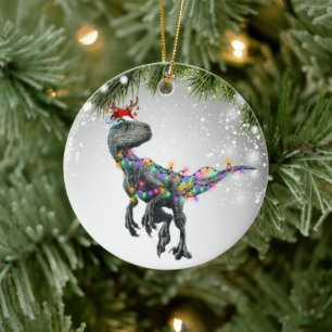 Velociraptor Geschenk für Dinosaurier Erwachsene K Keramik Ornament