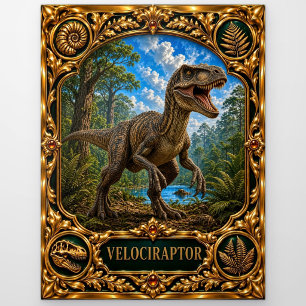 Velociraptor, Juwelen-Erbstück-Kunst Postkarte