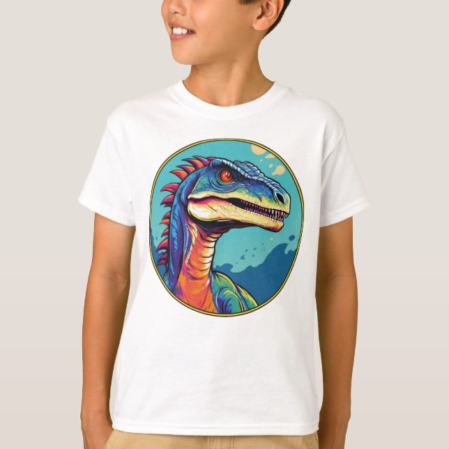 Velociraptor - Klassischer Dinosaurier-T-Shirt-T - T-Shirt (Vorderseite)