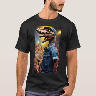 Velociraptor Rap Star T - Shirt Design