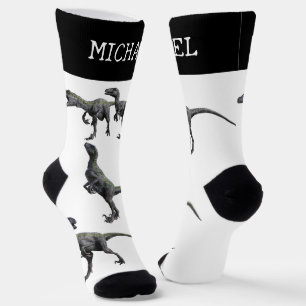 Velociraptor Raptor Dinosaur personalisierter Name Socken