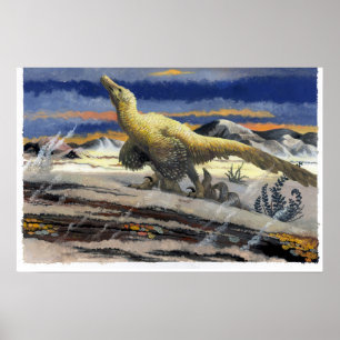 Velociraptor-Sandsturm-Druck Poster