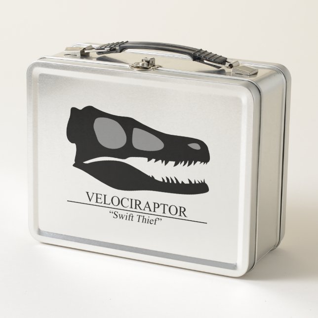Velociraptor Skull Metall Brotdose (Vorderseite)