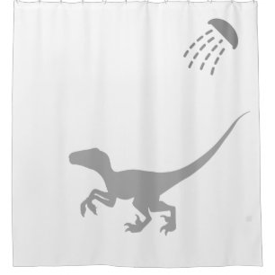 Velociraptor versteckt sich hinter Ihrem Duschvorh Duschvorhang