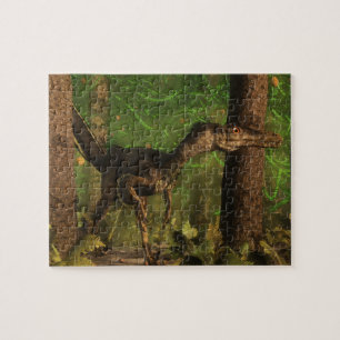 Velociraptordinosaurier im Wald Puzzle