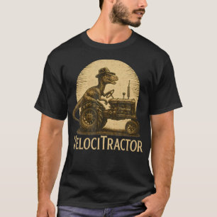 Velocitractor Lustiger Dinosaurier Farmer Traktor T-Shirt