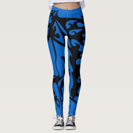 Velocity Blue Pony Horse Hallion Bronco Line Kunst Leggings