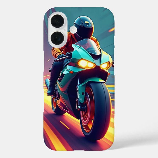 Velocity Rush: Neon Rider Phone Case (Rückseite)