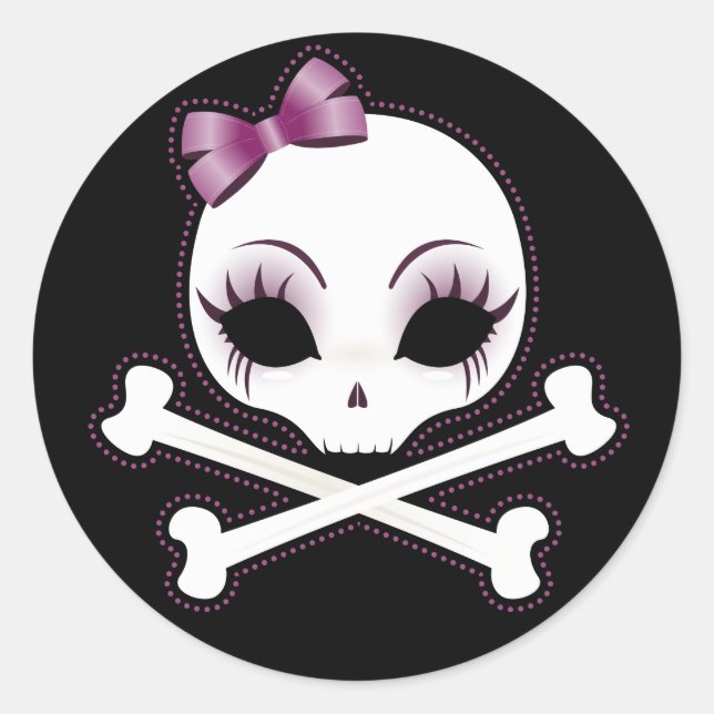 VelusaSkullie Runder Aufkleber (Vorderseite)