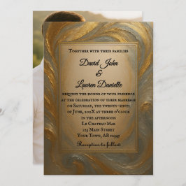 Velvet Alloy Foto Hochzeit Einladung