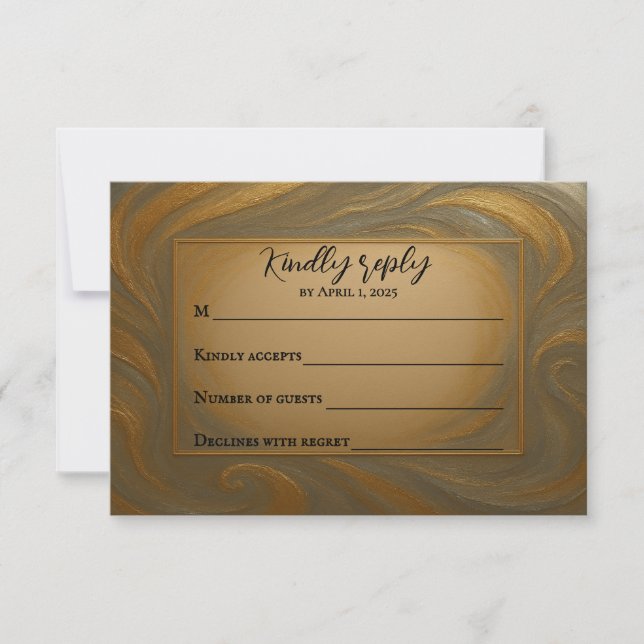Velvet Alloy Wedding RSVP Card (Vorderseite)