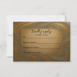 Velvet Alloy Wedding RSVP Card Karte