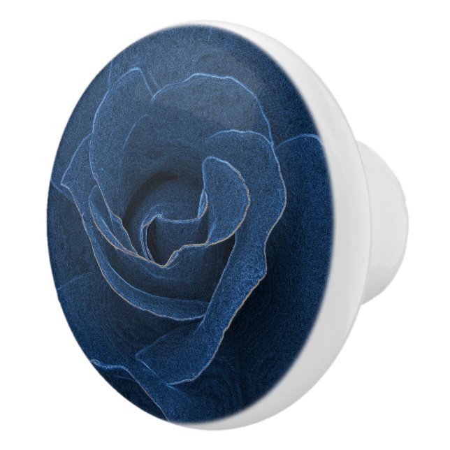 Velvet-blaue Rose Keramikknauf (Rechts)