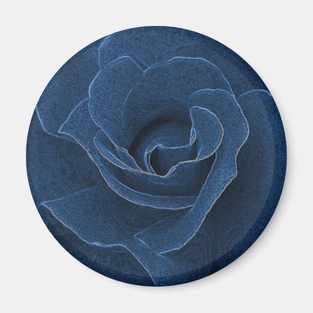 Velvet-blaue Rose Magnet (Vorne)