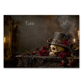 Velvet Bone Gothic Halloween-Tischkarte | Verzaube Tischnummer
