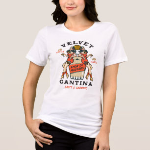 Velvet Cantina Taco Margarita Bar Mexikanische Cow Tri-Blend Shirt