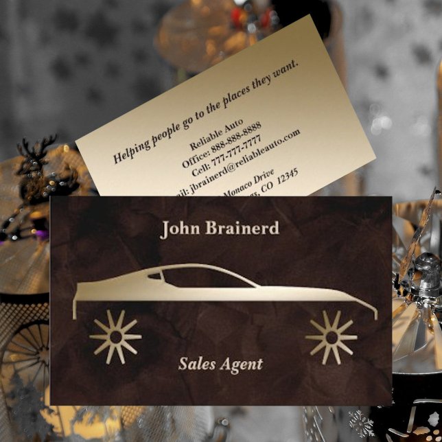 Velvet Chocolate & Gold Auto Business Card Visitenkarte (Von Creator hochgeladen)