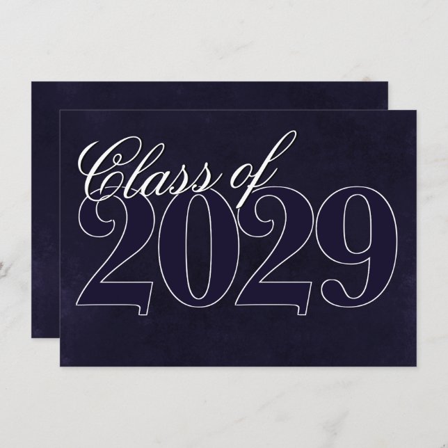 Velvet Grad | Mitternacht Indigo Lila Jewel Tone Einladung (Vorne/Hinten)