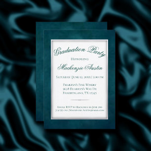 Velvet Grad Moderne dunkle Aquamarine Moody-Wass Einladung
