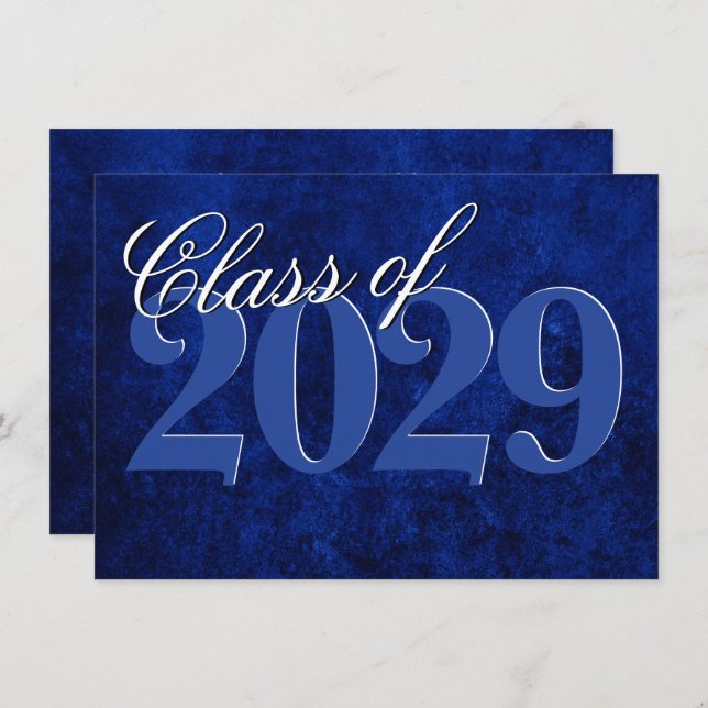 Velvet Grad | Sapphire Blue Dark Jewel Tone Grunge Einladung (Vorne/Hinten)