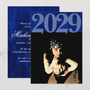 Velvet Grad   Sapphire Blue Jewel Tone Foto Einladung