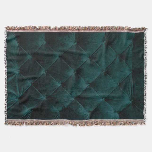 Velvet Green: Malachite Textile Elegance Decke (Vorderseite)