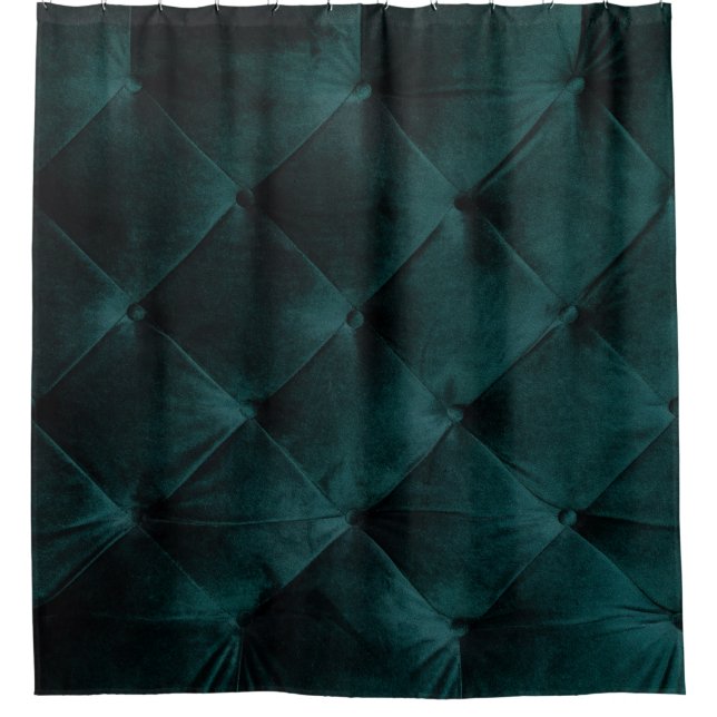 Velvet Green: Malachite Textile Elegance Duschvorhang (Vorderseite)