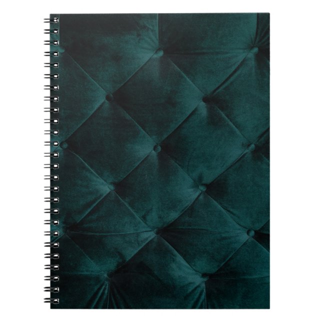 Velvet Green: Malachite Textile Elegance Notizblock (Vorderseite)