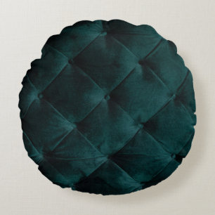 Velvet Green: Malachite Textile Elegance Rundes Kissen
