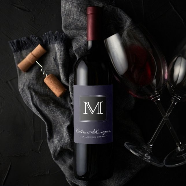 Velvet Indigo Grunge | Deep Midnight Lila Custom Weinetikett (Von Creator hochgeladen)