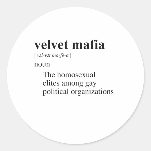 VELVET MAFIA RUNDER AUFKLEBER (Vorderseite)