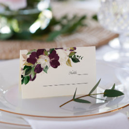 Velvet Magnolia Blume Monogramm Hochzeit Visitenkarten