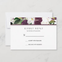 Velvet Magnolia Floral Wedding RSVP - Option