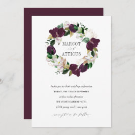 Velvet Magnolia und Elfenbeinküste Blume - Hochzei Einladung