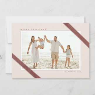Velvet Ribbon betont Weihnachtsdesign des Fotos Einladung