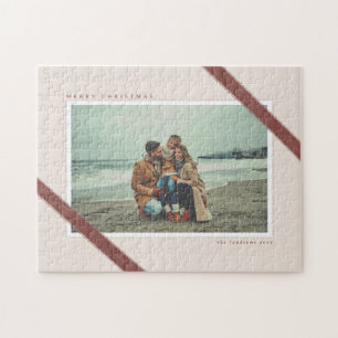 Velvet Ribbon betont Weihnachtsdesign des Fotos Puzzle