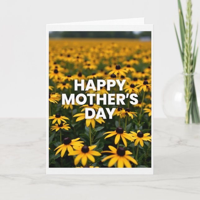 Velvet Sunflower Mothers Day Card Karte (Vorderseite)