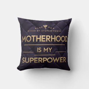 Velvet Superpower Mama Gold Navy Kissen