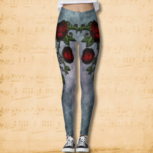 Velvet Whispers: Reben der gotischen Rose Leggings