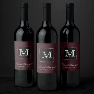 Velvet Wine Grunge Maroon Bordeaux Merlot Custom Weinetikett