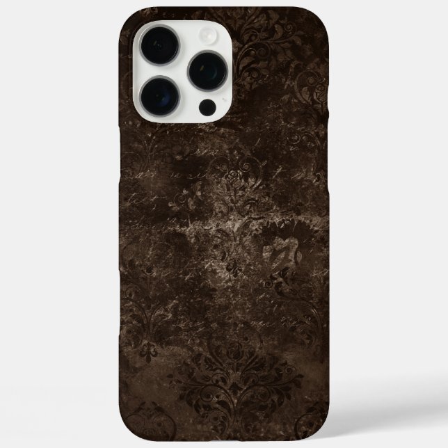 Velvety Bronze Damask | Brown Baroque Grunge Case-Mate iPhone Hülle (Rückseite)