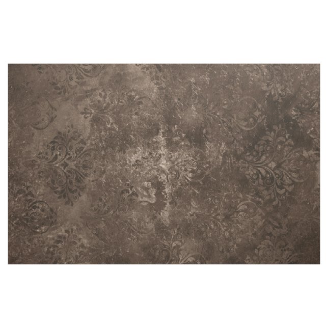 Velvety Bronze Damask | Brown Baroque Grunge Stoff (Yard (91,4 cm))