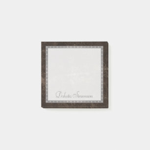 Velvety Bronze Damask   Mocha Brown Grunge Baroque Post-it Klebezettel