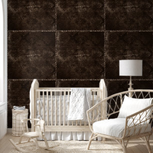 Velvety Bronze Damask   Mocha Brown Grunge Baroque Tapete