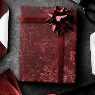 Velvety Henna Damask   Red Distressed Grunge Geschenkpapier